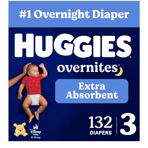 Huggies Overnites Diapers Size 3, 132 Count (2 Packs of 66)