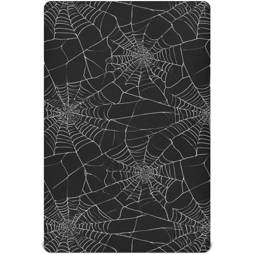 Baby Crib Sheet Spiderweb Halloween Crib Mattress for Boys and Girls Playard Sheet Soft Breathable Fitted Baby Mattress Cover 52x28in