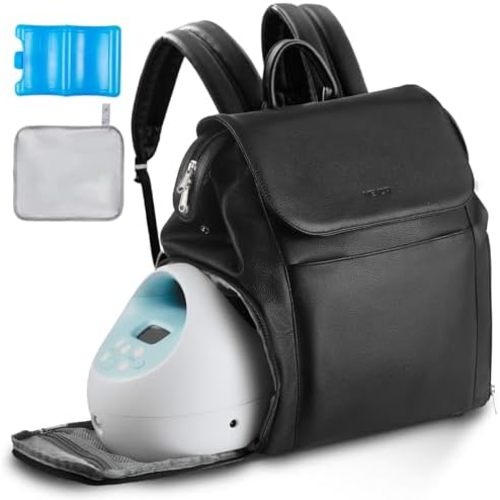VEVOR Breast Pump Backpack, Breast Feeding Bag with Ice Pack, Fits for S1/S2, Pumping Accessories & Breastmilk Storage, Portable Pump Carrying Case for Work, Travel and Family Use, Black