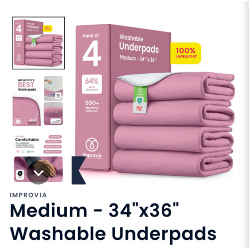 Medium - 34"x36" Washable Underpads – Improvia