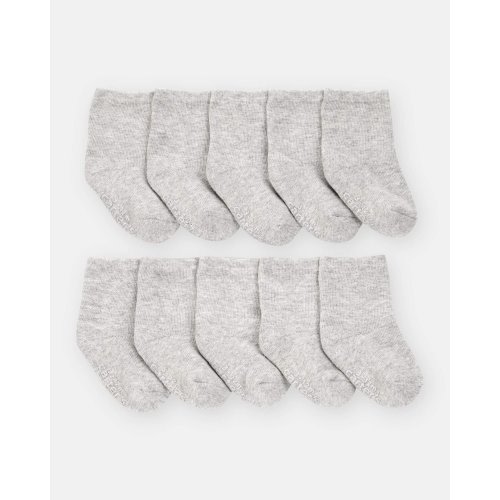 Baby Boy 10-Pack Crew Socks - Grey | Carter's