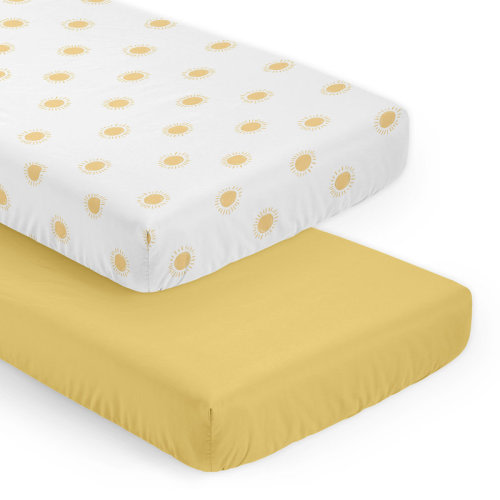 Sweet Jojo Designs Boho Sun White and Mustard Yellow 2 Pack Fitted Crib Sheet by Sweet Jojo Designs | Wayfair