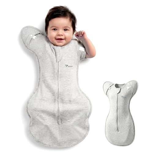 SAIMON Baby Swaddle Sleep Sack,Swaddles for Newborns,with 2-Way Zipper | Self-Soothing Friendly,Anti-startle, Moro Reflex Resistant, Hand Access Option, Cotton, Soft and Breathable, Gentle Snug Fit