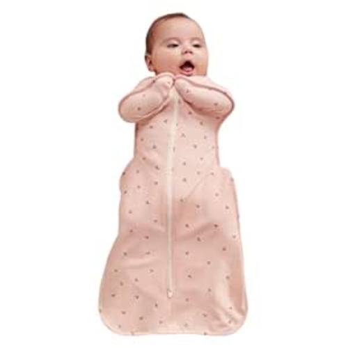 Love to Dream Swaddle Up Bamboo, Arms Up Position, Soft and Luxurious 100% Viscose from Bamboo - Wearable Blanket - 1.0 TOG - (20-24°C) Ideal for Moderate Temps (Cherries Blush, Newborn, 2.2–3.8kg)