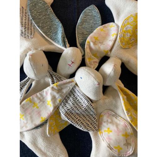 Organic Sherpa Bunny Lovey: Baby Snuggle Toy with Long Ears