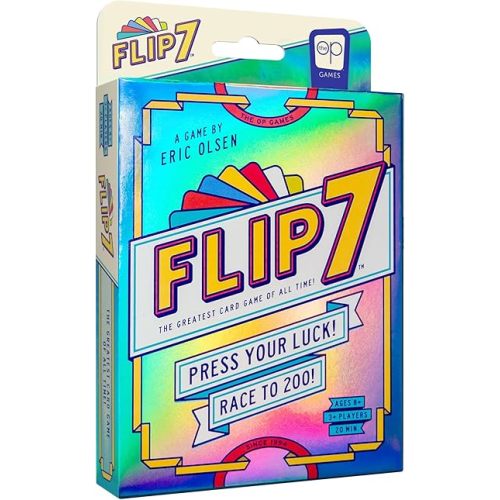 Flip 7, The Ultimate Blend of Press Your Luck and Strategy, Fast-Paced Addictive Card Game, Quick to Learn and Easy to Teach, Perfect for Game Nights, 3+ Players, Ages 8 & Up, 20 minutes Play Time