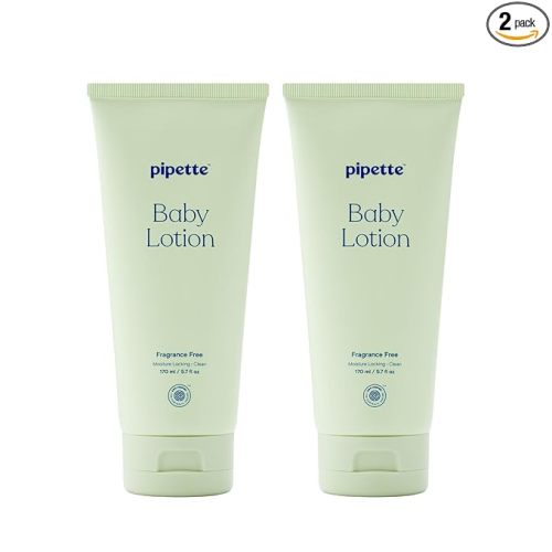 Pipette Baby Lotion, Fragrance Free, Hydration & Natural Moisture of Baby's Delicate Skin, Made with Ceramides and Renewable Plant-Derived Squalane, 5.7 fl oz (Pack of 2)