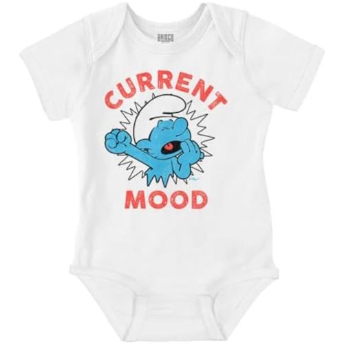 Brisco Brands Sleepy Smurf Current Mood Tired Lazy Baby Romper Boys or Girls