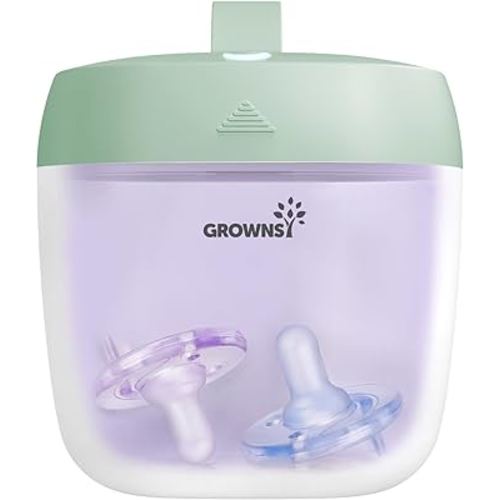 GROWNSY Pacifier Sanitizer Portable, UV Light Sanitizer on The Go, USB Charging Sanitizer Case, Mini Pacifier Sanitizer 99.99% Cleaned in 59 Seconds (Green)