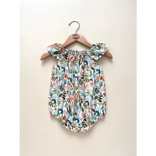 Rifle Paper Co baby romper, amalfi herb garden bubble romper, baby girl sunsuit, first birthday outfit, toddler floral wildflower romper
