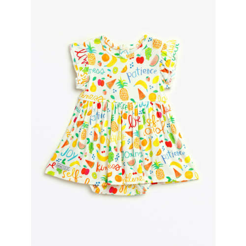 Fruit of the Spirit Short Sleeve Twirl Dress Bodysuit Bamboo – Holy Pals