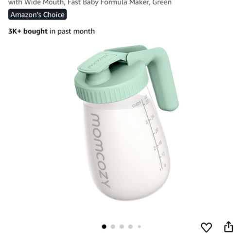 Momcozy Breast Milk Pitcher, Resistant to Heat and Cold Abrupt Temp Swings, No Leak Glass Breast Milk Fridge Storage Container with Wide Mouth, Fast Baby Formula Maker, Green