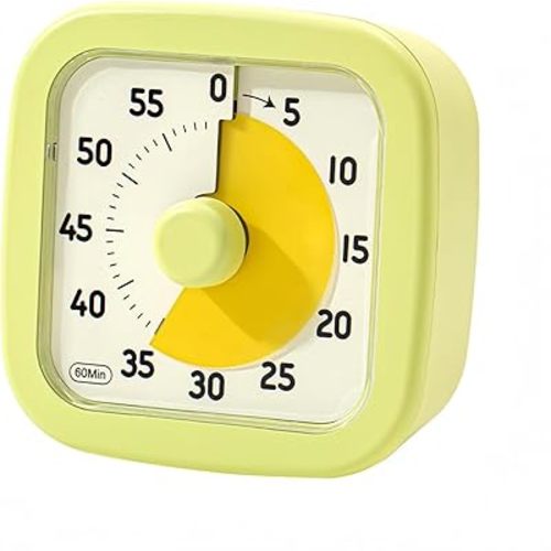 Visual Timer for Kids Timer Home - 60 Minute Kids Visual Timer for Classroom Home Office, Countdown Clock for Teaching Work Meeting, Pomodoro Timer for Time Management (Avocado Green)