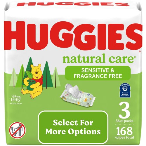 Huggies Natural Care Sensitive Baby Wipes, Unscented, 3 Pack, 168 Total Ct (Select for More Options)