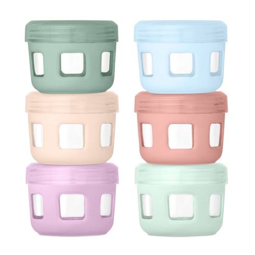 Ello 6pk Glass Condiment Food Storage Container Set