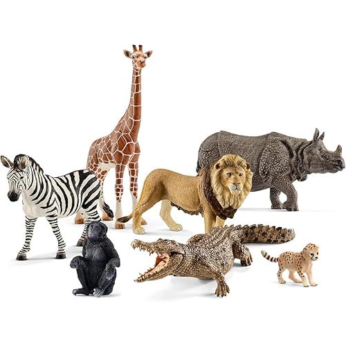 Schleich Wild Life - 7PC Safari Animals Figurines Set