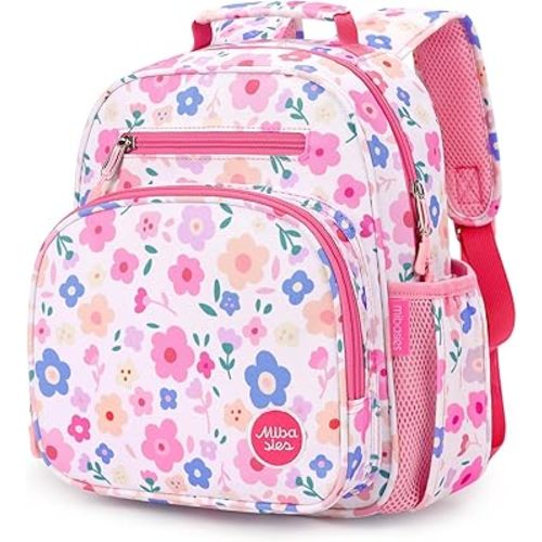 mibasies Toddler Backpack for Girls 2-4: Preschool Kindergarten Backpack - Cute Kids Backpacks for Girls - Floral Pink
