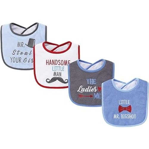 Hudson Baby Unisex Baby Cotton Terry Drooler Bibs with Fiber Filling, The Ladies Love Me, One Size