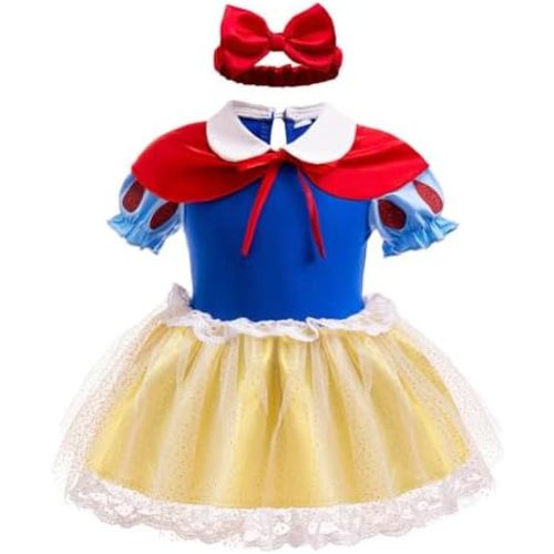 Baby Girls Princess Costume Birthday Bodysuit Romper Tutu Dress w/Headband Halloween Christmas Party Outfits