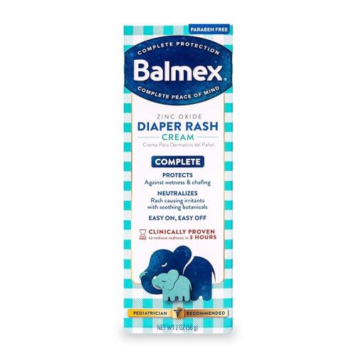 Balmex Complete Protection Baby Diaper Rash Cream with Zinc Oxide + Soothing Botanicals, 2 Ounce