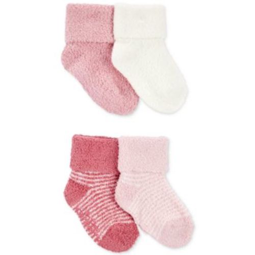 Baby Girls 4-Pk. Chenille Foldover-Cuff Booties