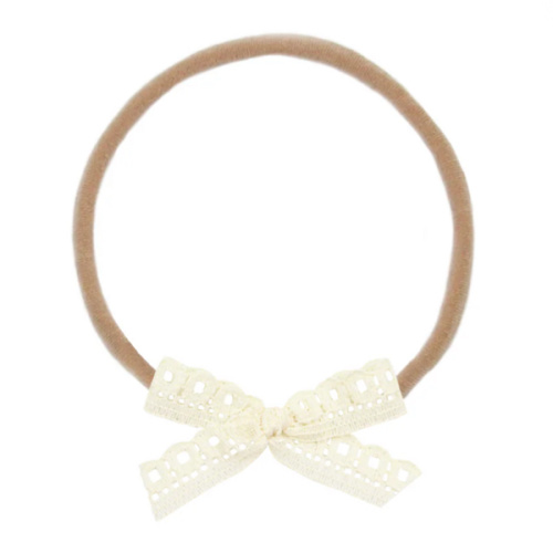 Lace Bow - Mini Cream Headband