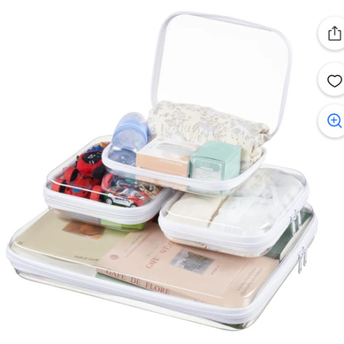 NexTone 3-Pack Large Clear Hard Shell Zipper Case, Diaper Bag Organizer Pouches, Pencil Case & Makeup Bag, Travel Essentials and Toy Organizer (3L - Walmart.com