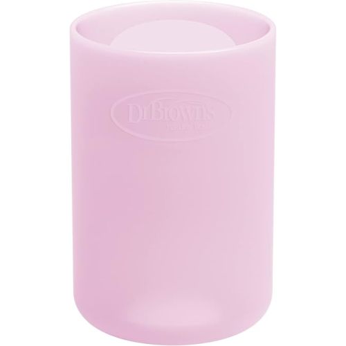 Dr. Brown's Options+ Narrow Glass Bottle Sleeve, 100% Silicone, Pink, BPA-Free, 4 oz, 12-Pack