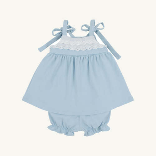 Idabelle Bloomer Set - Buckhead Blue with Worth Avenue White Eyelet