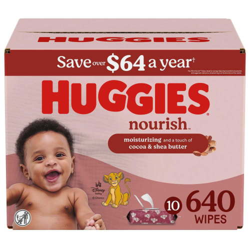 Huggies Nourish Baby Wipes, Cocoa & Shea Butter, 10 pk., 640 Wipes
