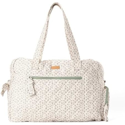 Staya Quilted Women’s Weekender Bag, Soft Cotton Travel Duffle Carry-On Overnight Bag – Sweet Pea