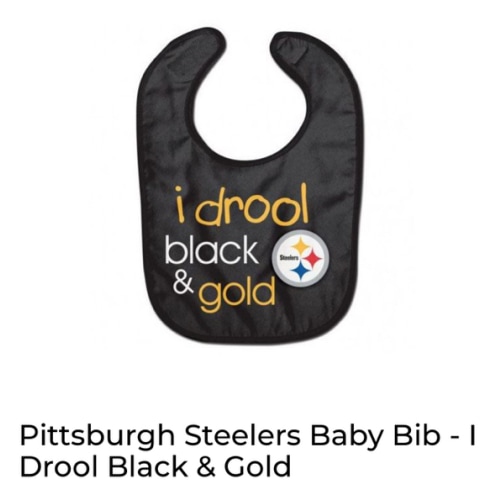 Pittsburgh Steelers Baby Bib - I Drool Black & Gold
