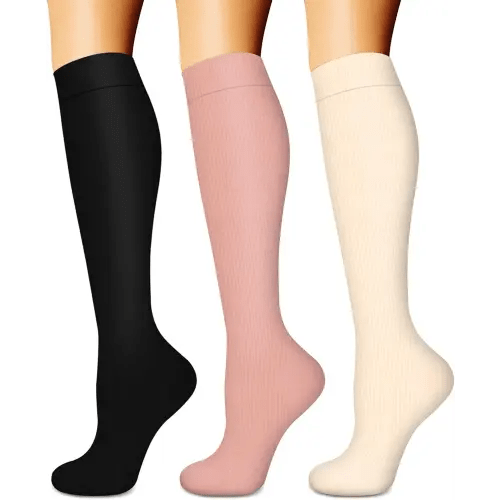 BLUEENJOY Compression Socks for Women & Men (3 pairs) - Best Support for Nurses, Running, Hiking, Recovery & Flight Socks