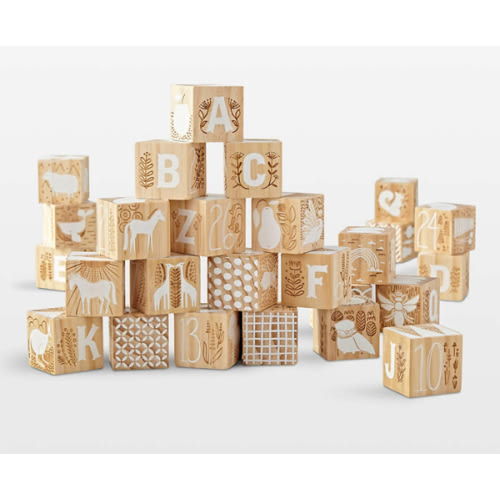 Etched Wooden Baby Blocks