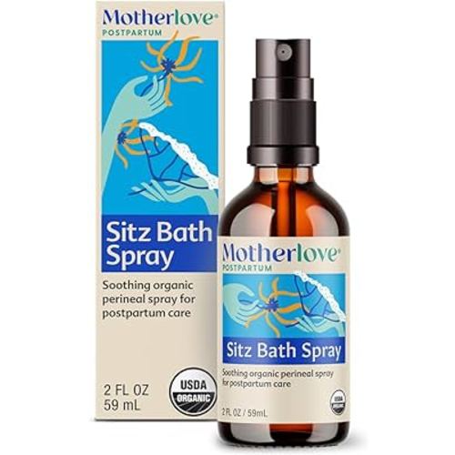 Motherlove Sitz Bath Spray (2 oz) Sitz Bath for Postpartum Care—Herbal Perineal Spray w/Witch Hazel—USDA Organic, Vegan, & Cruelty Free