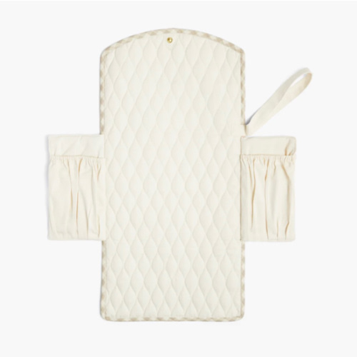 Portable Changing Pad - Beige Gingham