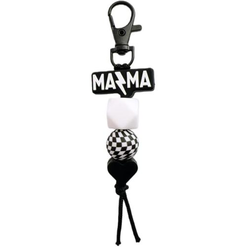 Mama Keychain Checkered Black Mom Key Ring for Car Keys Purse Backpack Mom Birthday Gifts Mothers Day Gift