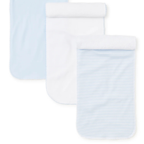 Blue Stripe 3 Pack Burp Set