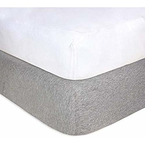 Burt's Bees Baby - Fitted Crib Sheets, Solid Color, 100% Organic Cotton Crib Sheet for Standard Crib & Toddler Mattresses, 2 Pack, Heather Grey/White - Heather Grey/White 2-pk