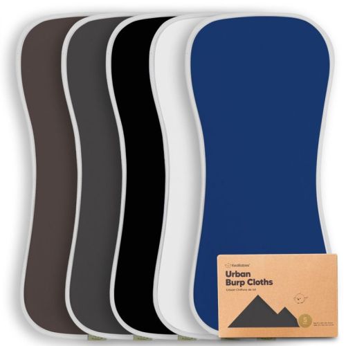 KeaBabies 5pk Urban Baby Burp Cloths, Organic Burping Cloth for Babies, Burp Rags for Baby Girls, Boys