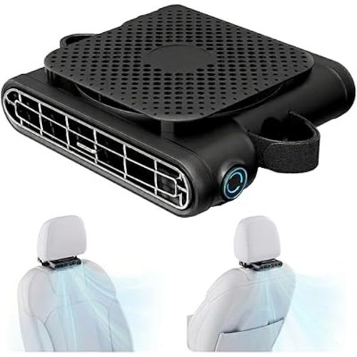 ElfTrip Car Seat Fan with Dual Air Outlets, Cooling Car Fans for Backseat for Kids Pets for Driver Passenger, Stronger 3 Speeds, USB Powered, Fits Front and Back Seats in Most Car SUV Trucks