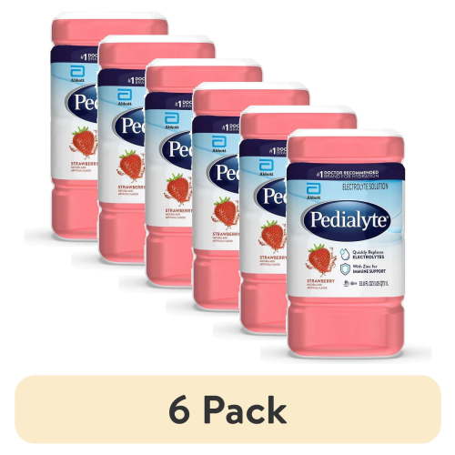 (6 pack) Pedialyte Electrolyte Drink, Strawberry, 1 Liter