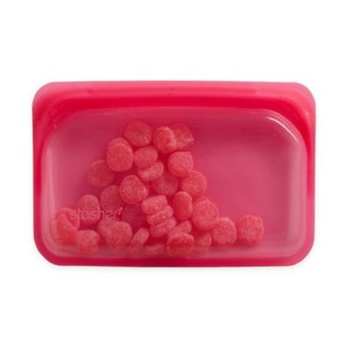 Stasher 12 oz. Silicone Reusable Snack Bag in Raspberry - RASPBERRY - 12 OZ