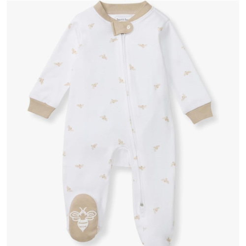 Burt's Bees Baby Boys Sleep and Play PJs, 100% Organic Cotton One-Piece Zip Front Romper Jumpsuit Pajamas