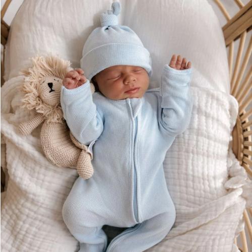 Newborn Boys Onesie - Baby Blue | 3 Little Crowns