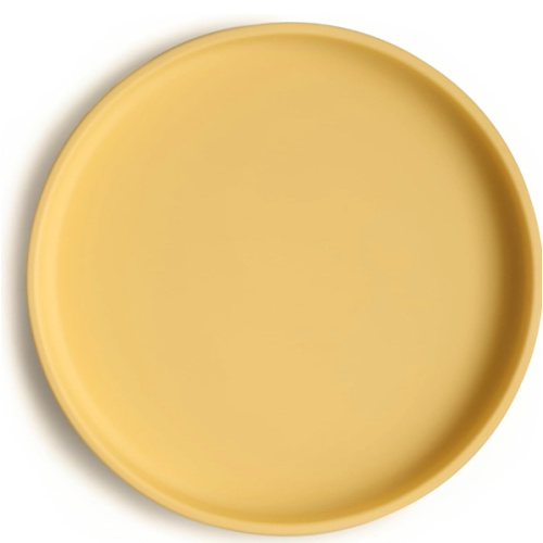 mushie Classic Silicone Suction Plate | BPA-Free Non-Slip Design (Daffodil)