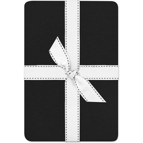 Frankie Fitted Crib Sheet 100% Organic Cotton for Baby & Toddler Mattress, Breathable for Boys & Girls, Black, One Size