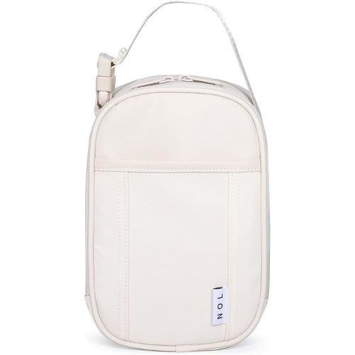 NOL Small Insulated Snack Bag Mini Freezable Cooler Pouch 3L fit 3 Cans | Wide-Mouth 6hours Cool & Warm Lightweight Leakproof Nylon Box for Work Travel Cream