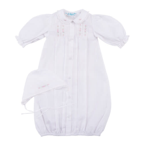 Girls Floral Take Me Home Gown with Bonnet