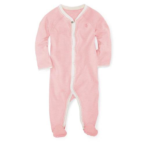 Ralph Lauren Baby Girls Striped Footie Coveralls